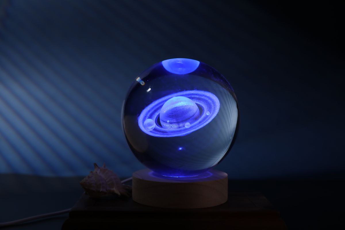 LAMPE LED Crystal Ball Saturn Large 