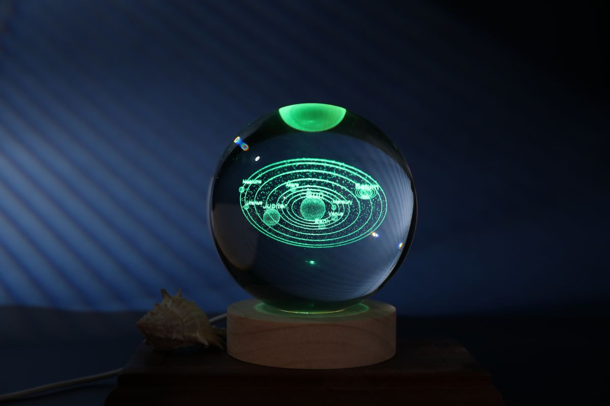 LAMPE LED Crystal Ball Solar System Large 