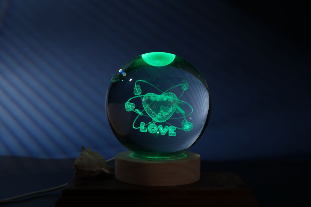 Lampe LED Cristal Sphère Love Large 