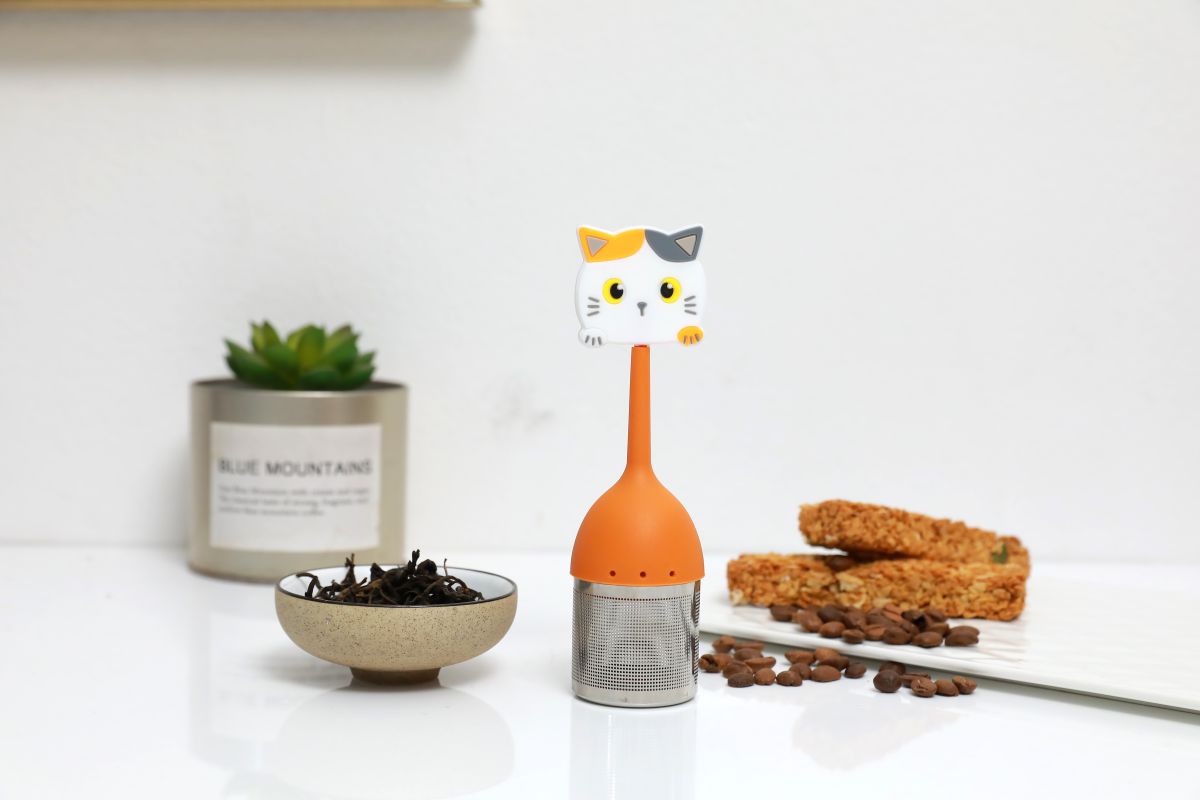 Infuseur à Thé en Silicone Blanc & Orange