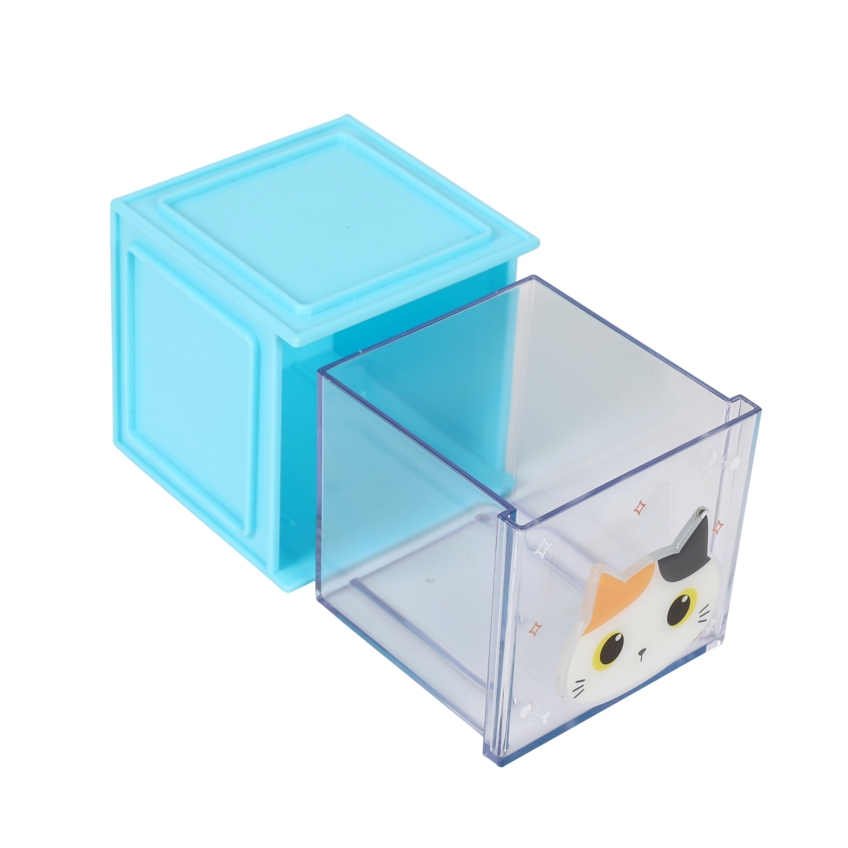 Cube organisateur Chat Blanc & orange