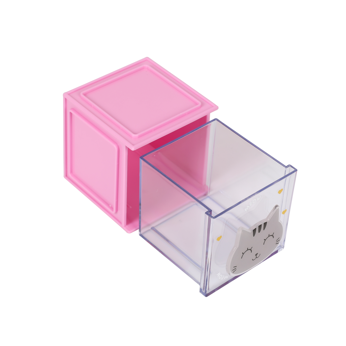 Cube organisateur Chat Blanc