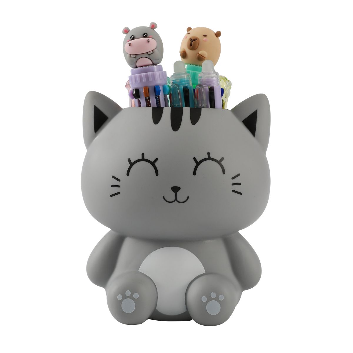 Porte-crayons 3D Chat Gris