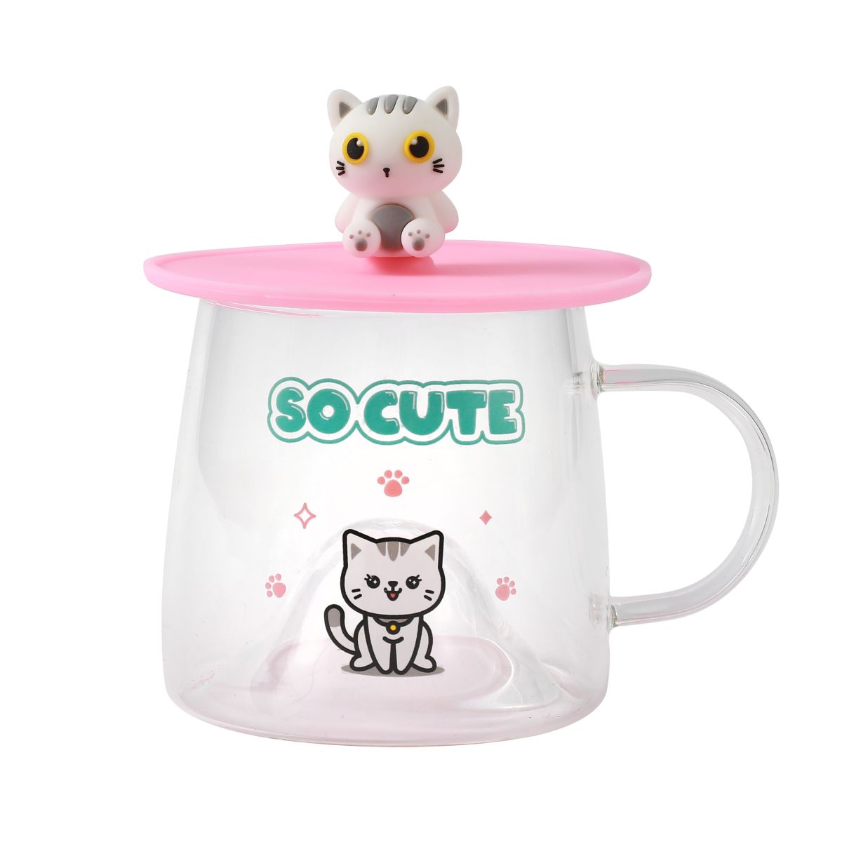 Verre Charmy Chat blanc 