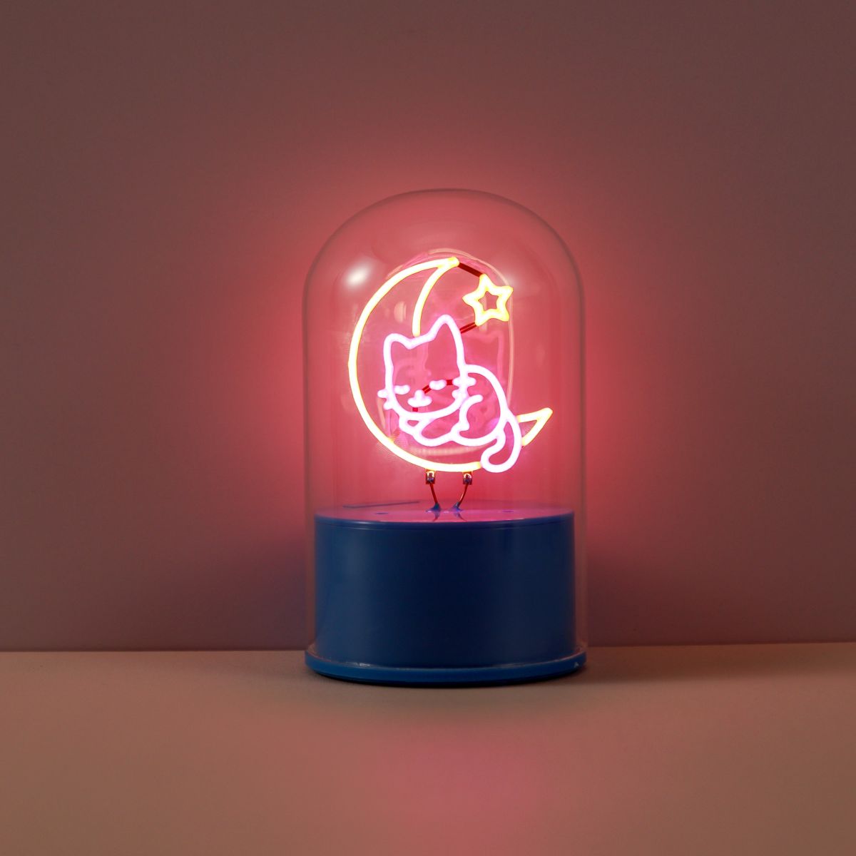 LAMPE LED Lampe dôme en verre Sleepy Cat 