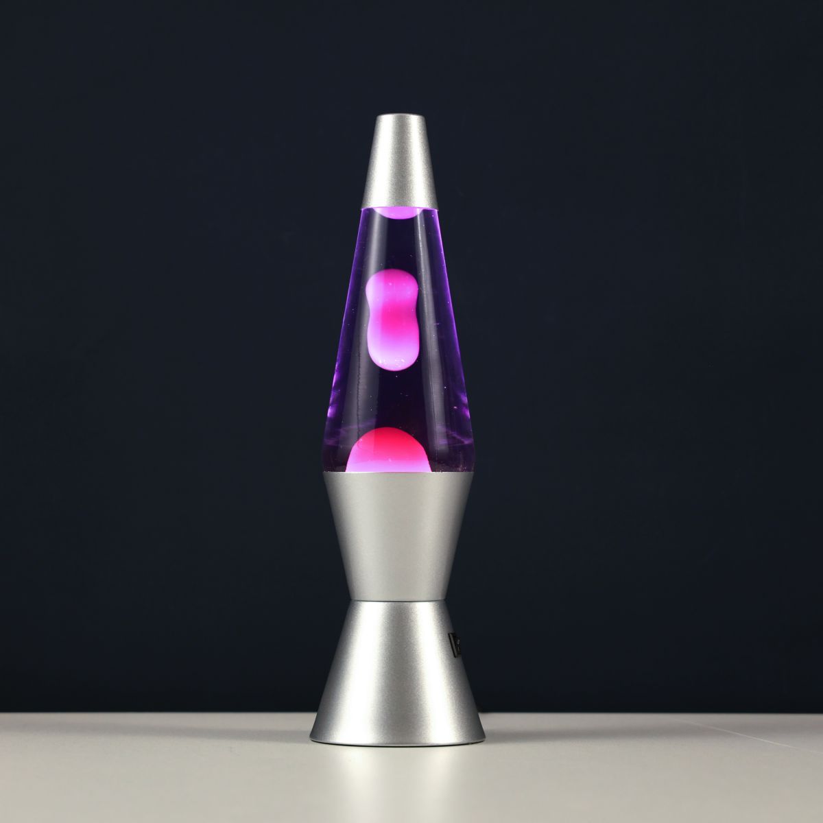 Lampe Lave Led base argent - Violet & Rouge 