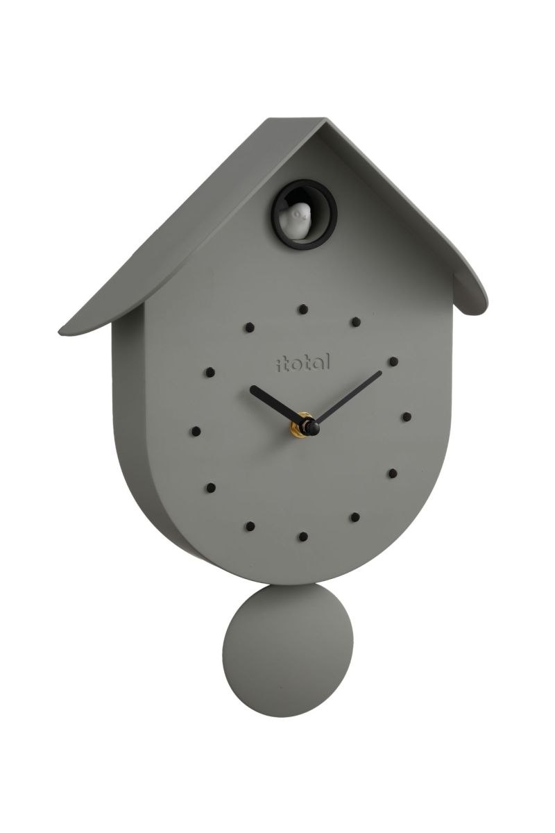 Horloge murale - Coucou vert olive- Oiseau 