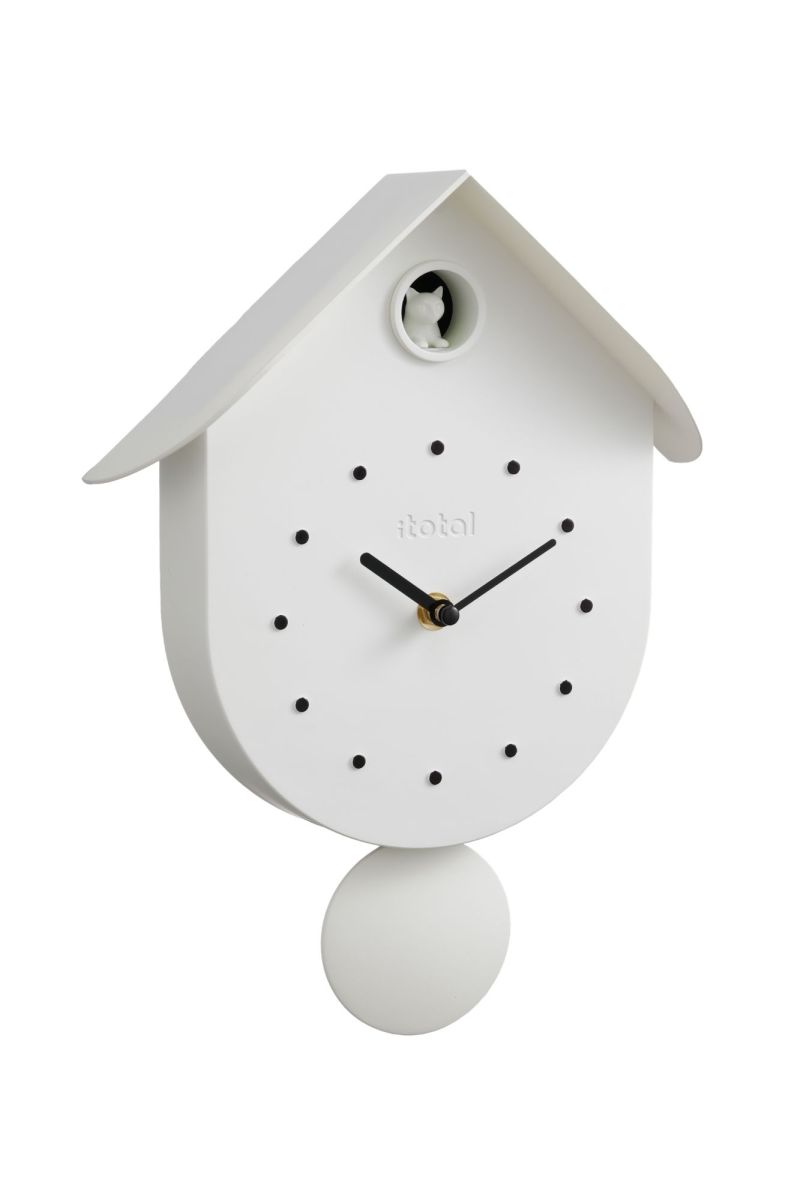 Horloge murale - Coucou blanc - Chat 
