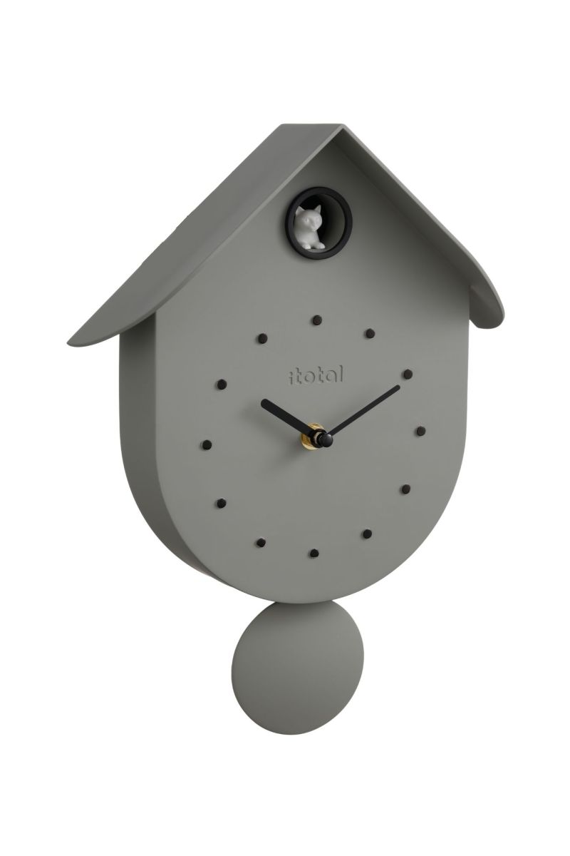 Horloge murale - Coucou vert olive - Chat 