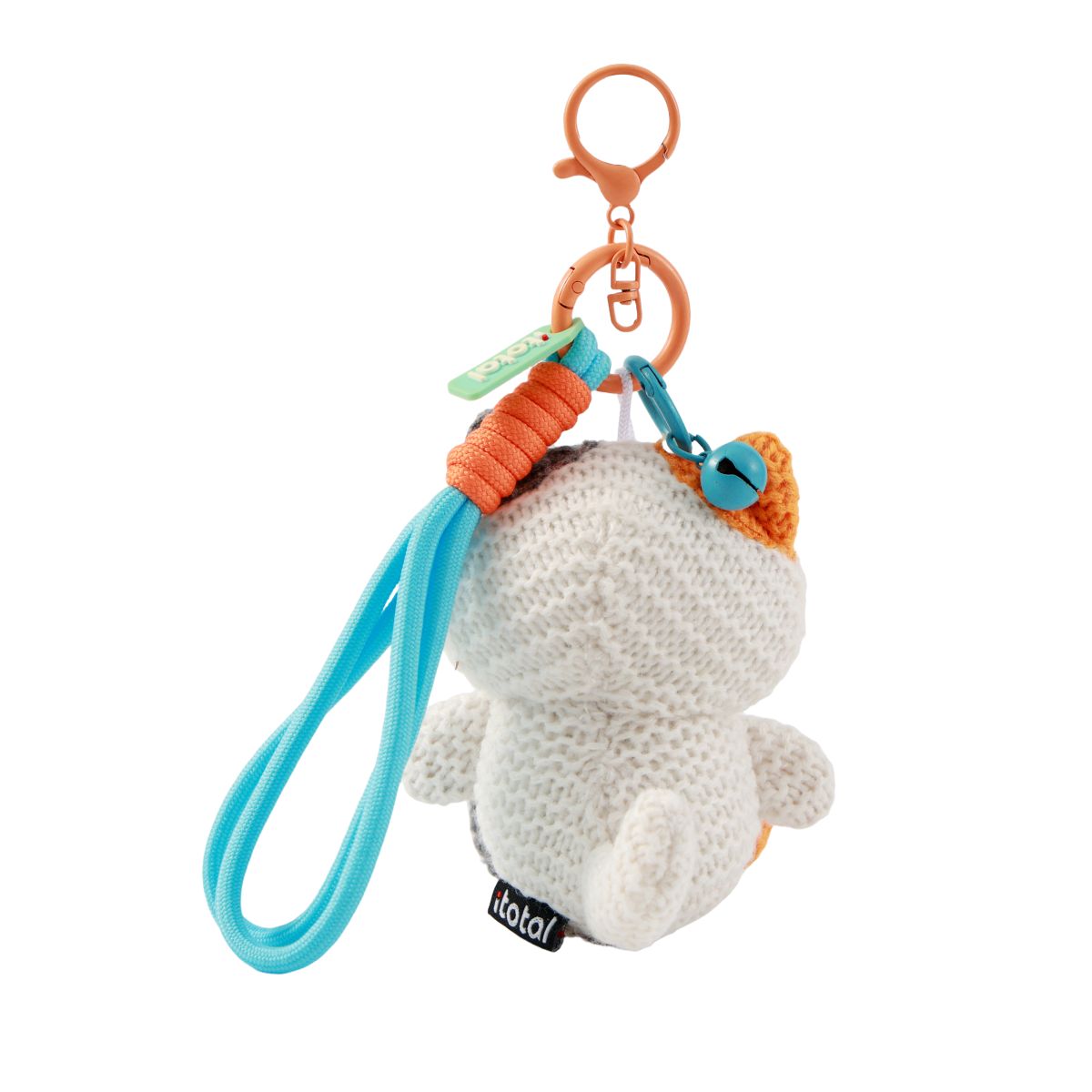 Porte-clés au crochet Chat blanc & orange 
