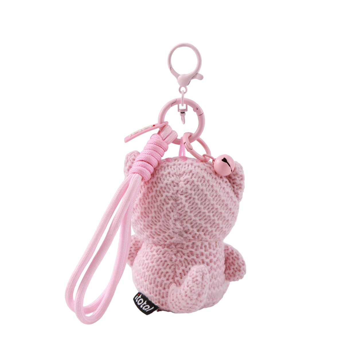 Porte-clés au crochet Chat rose 
