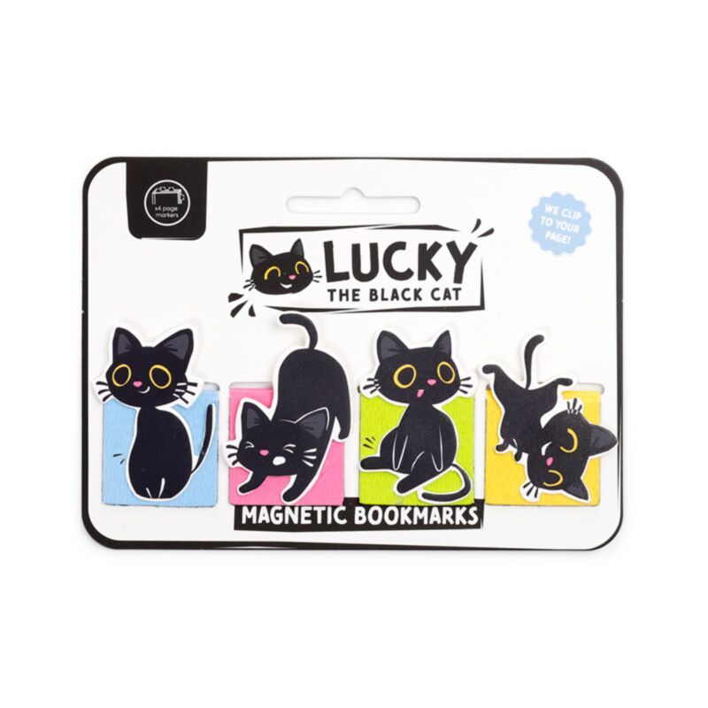 Marque-pages magnétiques Lucky le chat noir  