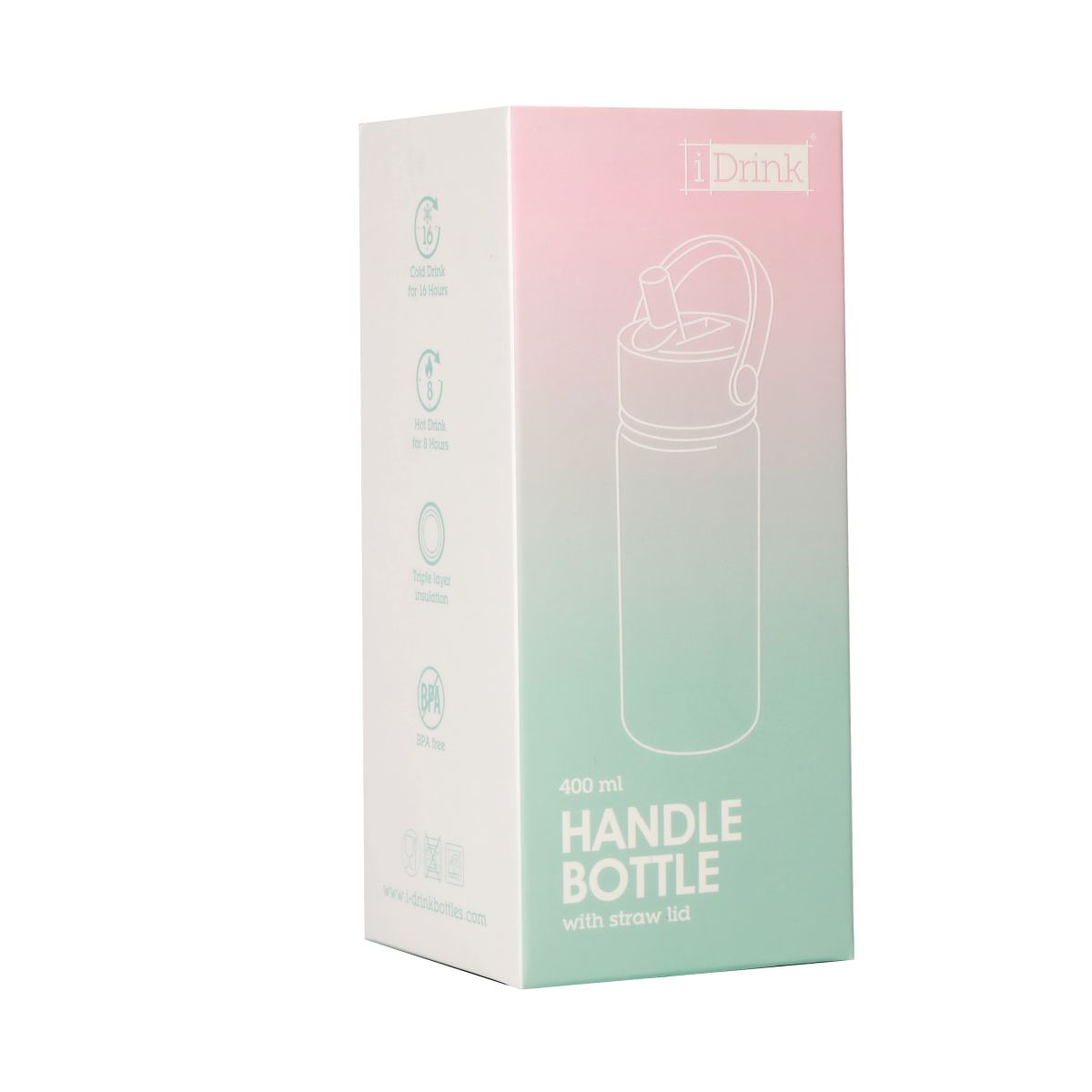 Bouteille Thermique 400ml Vert Rose