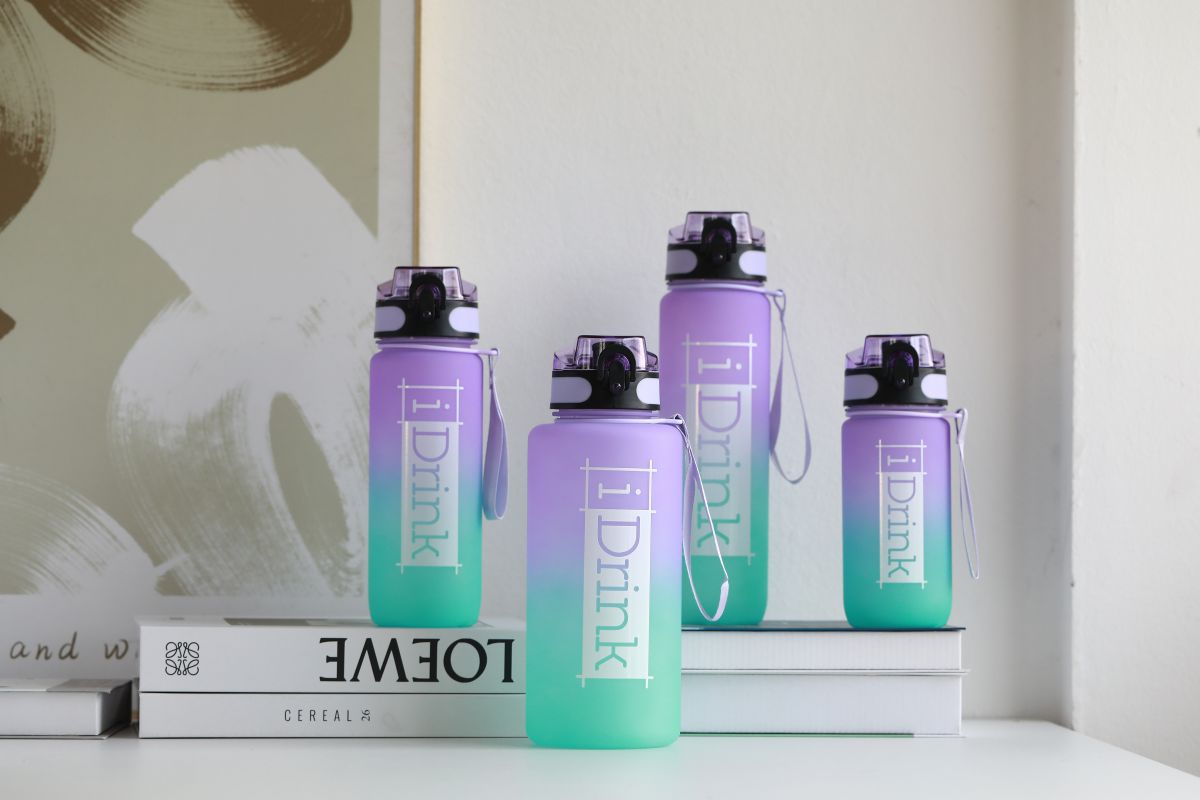 Tritan Motivational Bottle 500ml Violet & Turquoise