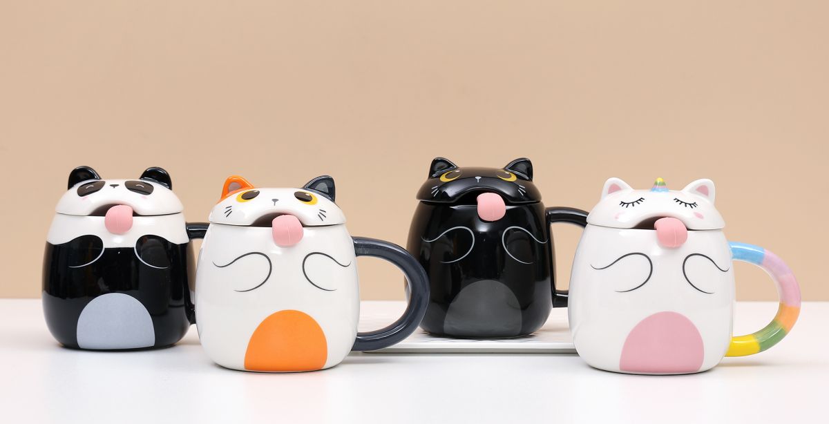 Tasse en céramique Slurpy 400 ml Chat Noir
