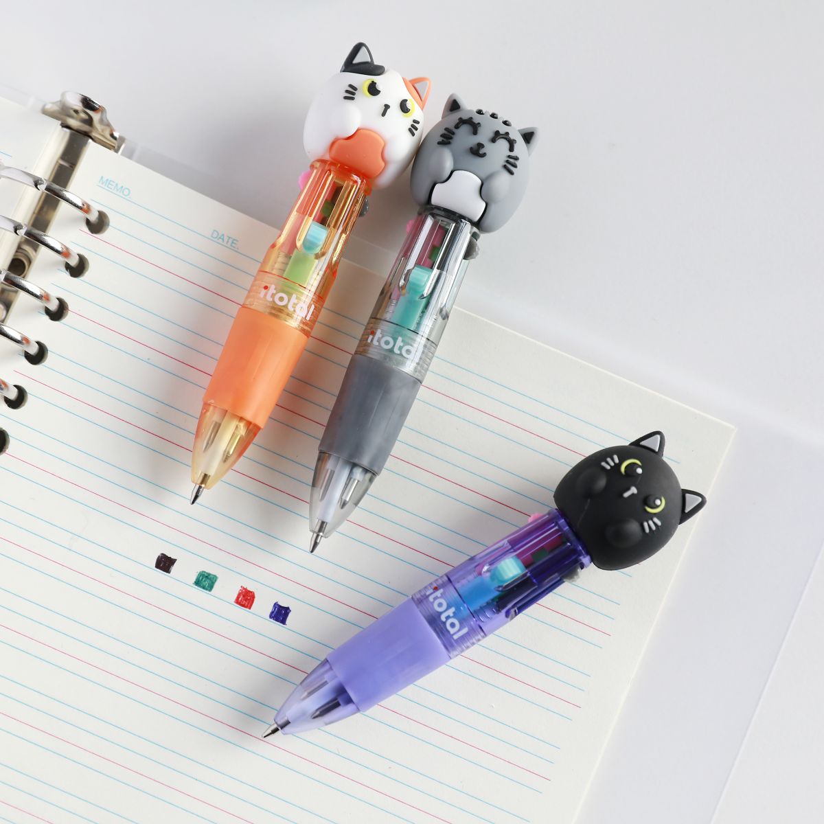 Mini Stylos 4 en 1 Chats 