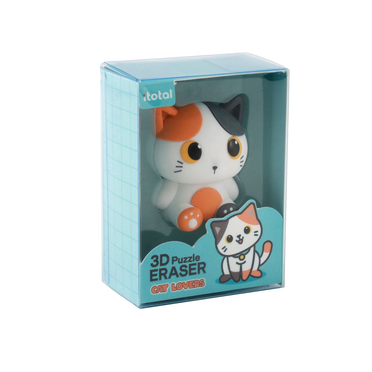Gomme 3D Géante Chat blanc & orange  