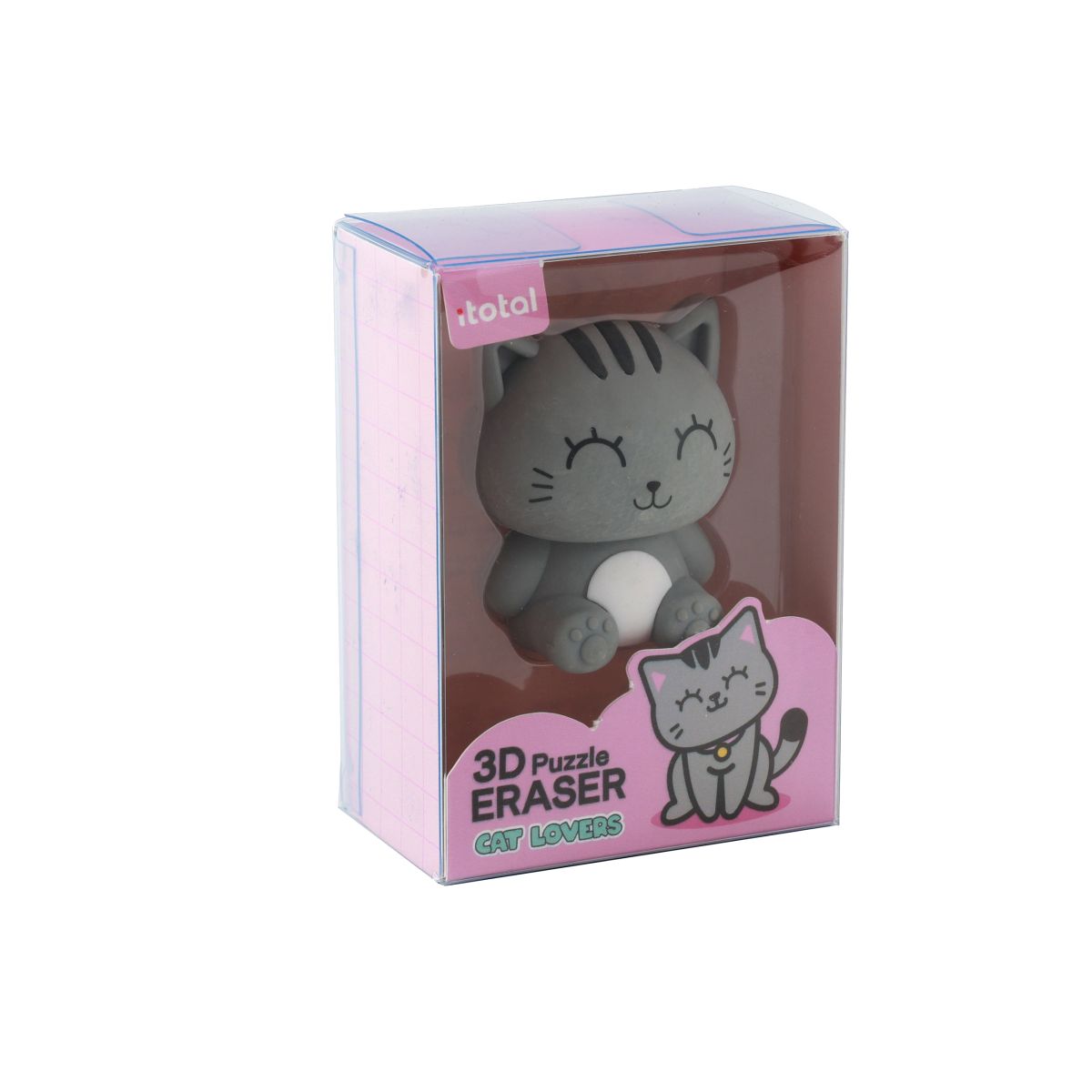 Gomme 3D Géante Chat gris  