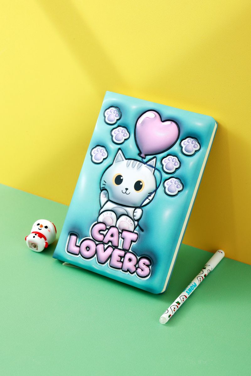 Notebook 3D A5 Chat blanc