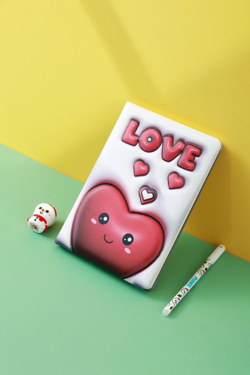 Notebook 3D A5 Coeurs 