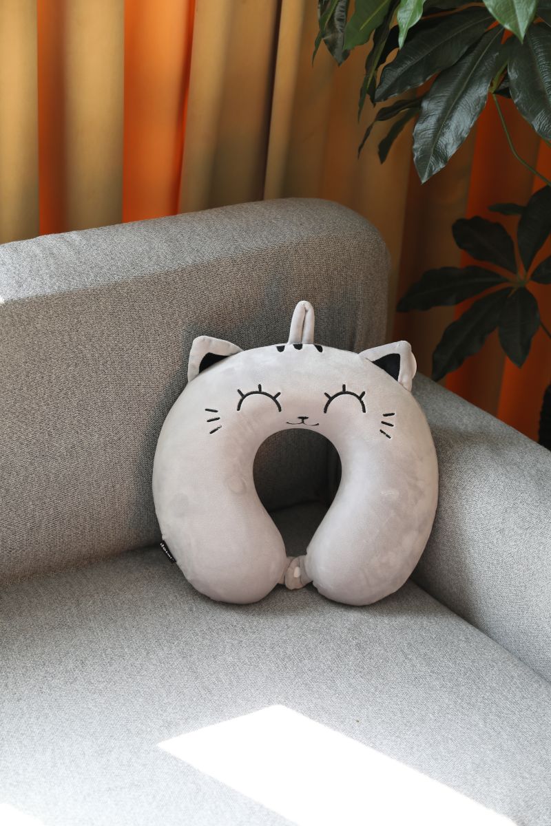 Oreiller de voyage Chat gris