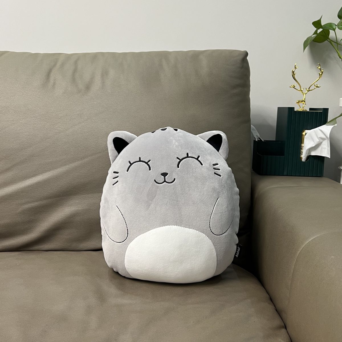 Coussin vertical Chat Gris