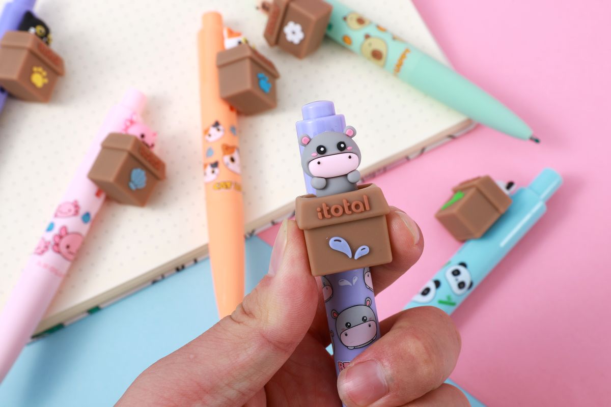 Stylos Pop Up Chat blanc & orange