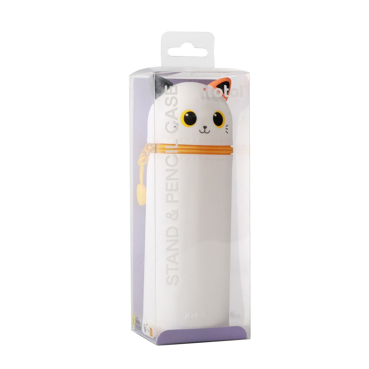 Trousse en silicone Chat  blanc & orange