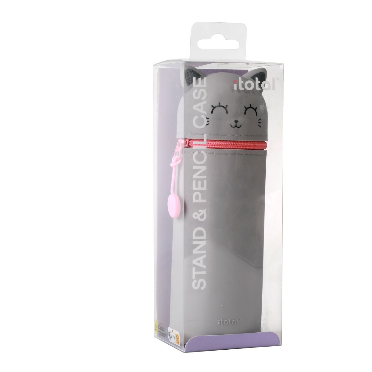 Trousse en silicone Chat  gris