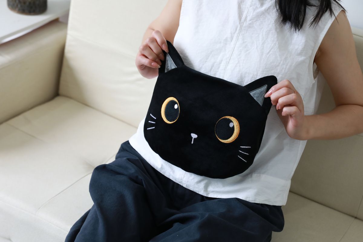 Coussin chauffant Chat noir