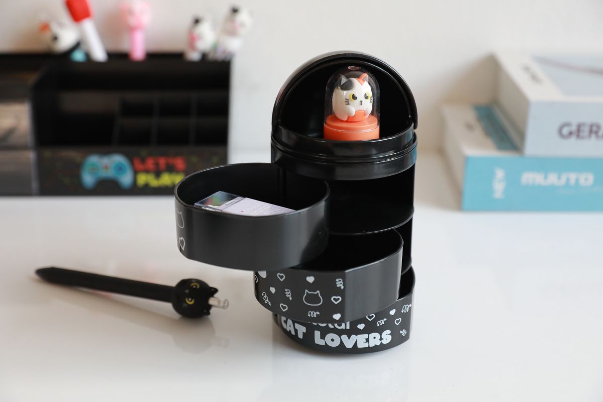 Organisateur de bureau vertical Chat Noir