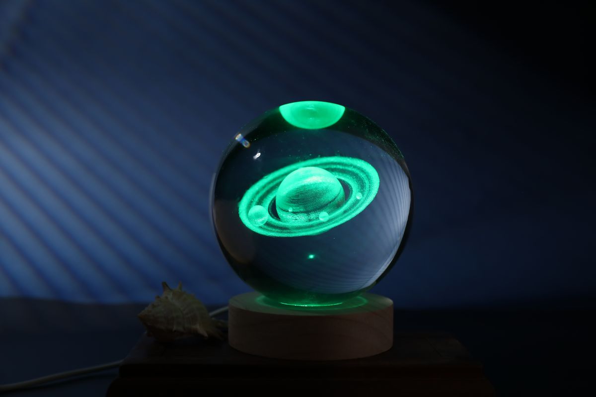 LAMPE LED Crystal Ball Saturn Large 