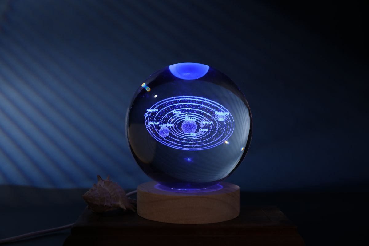 LAMPE LED Crystal Ball Solar System Large 
