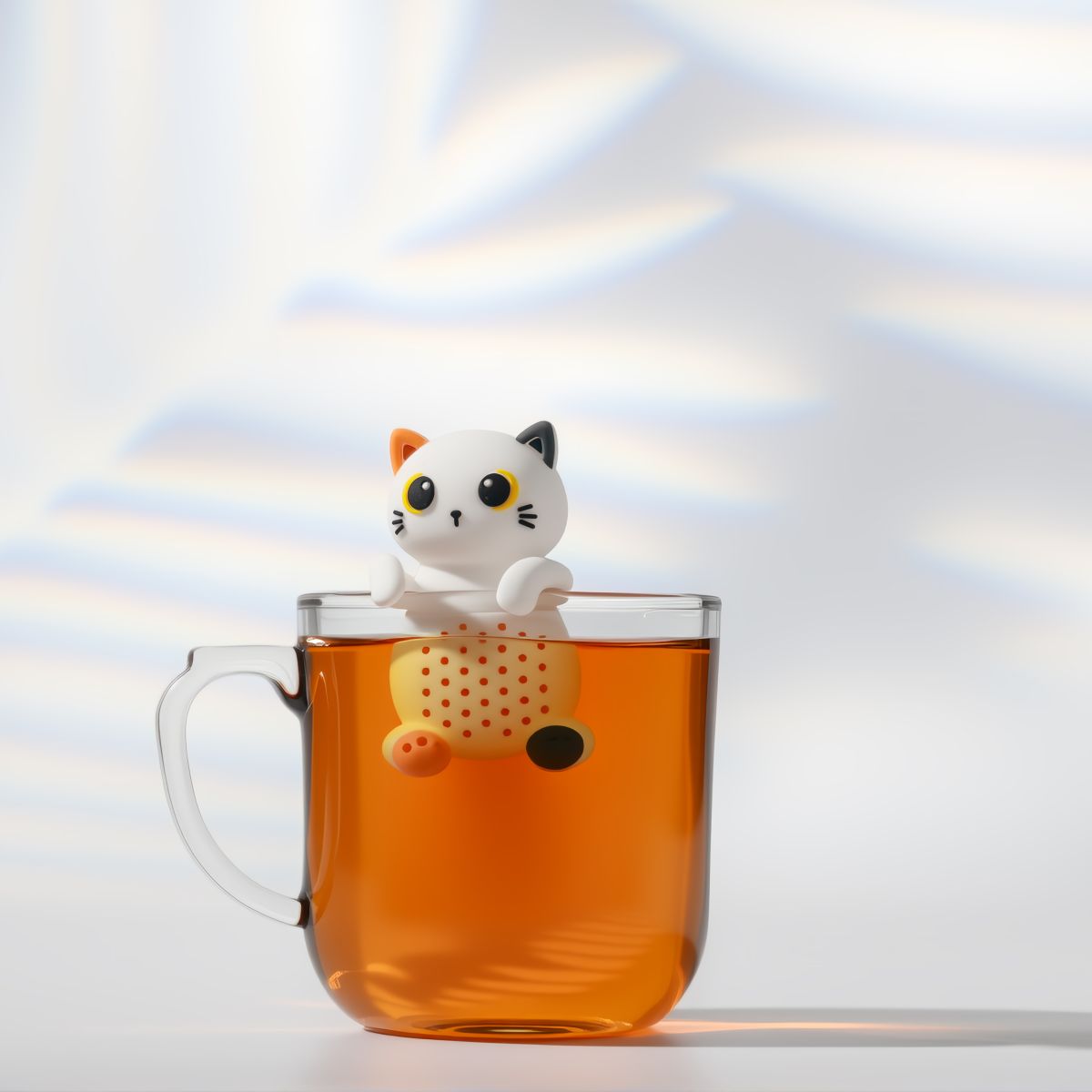 Infuseur Tea Buddy Chat Blanc &amp; Orange