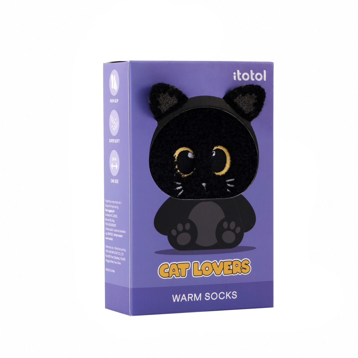 Chaussettes chaudes Chat noir  