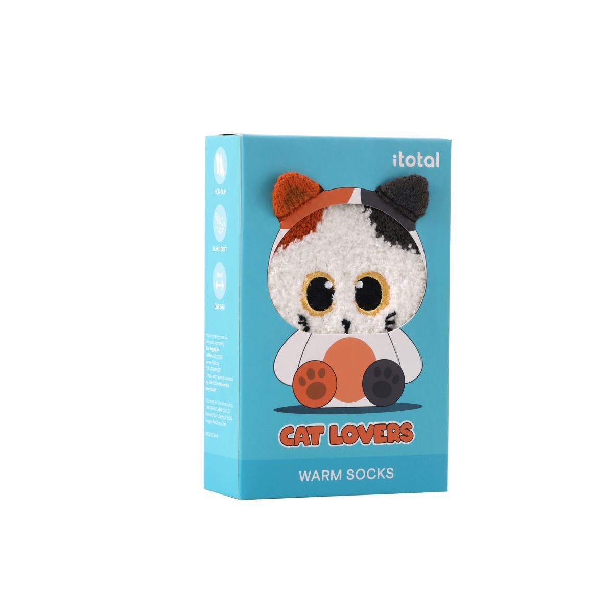 Chaussettes chaudes Chat blanc & orange  