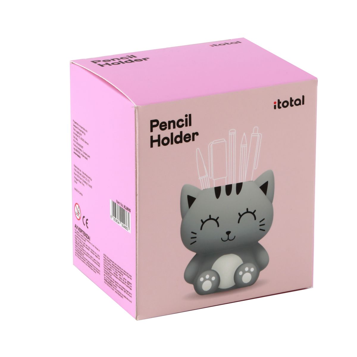 Porte-crayons 3D Chat Gris