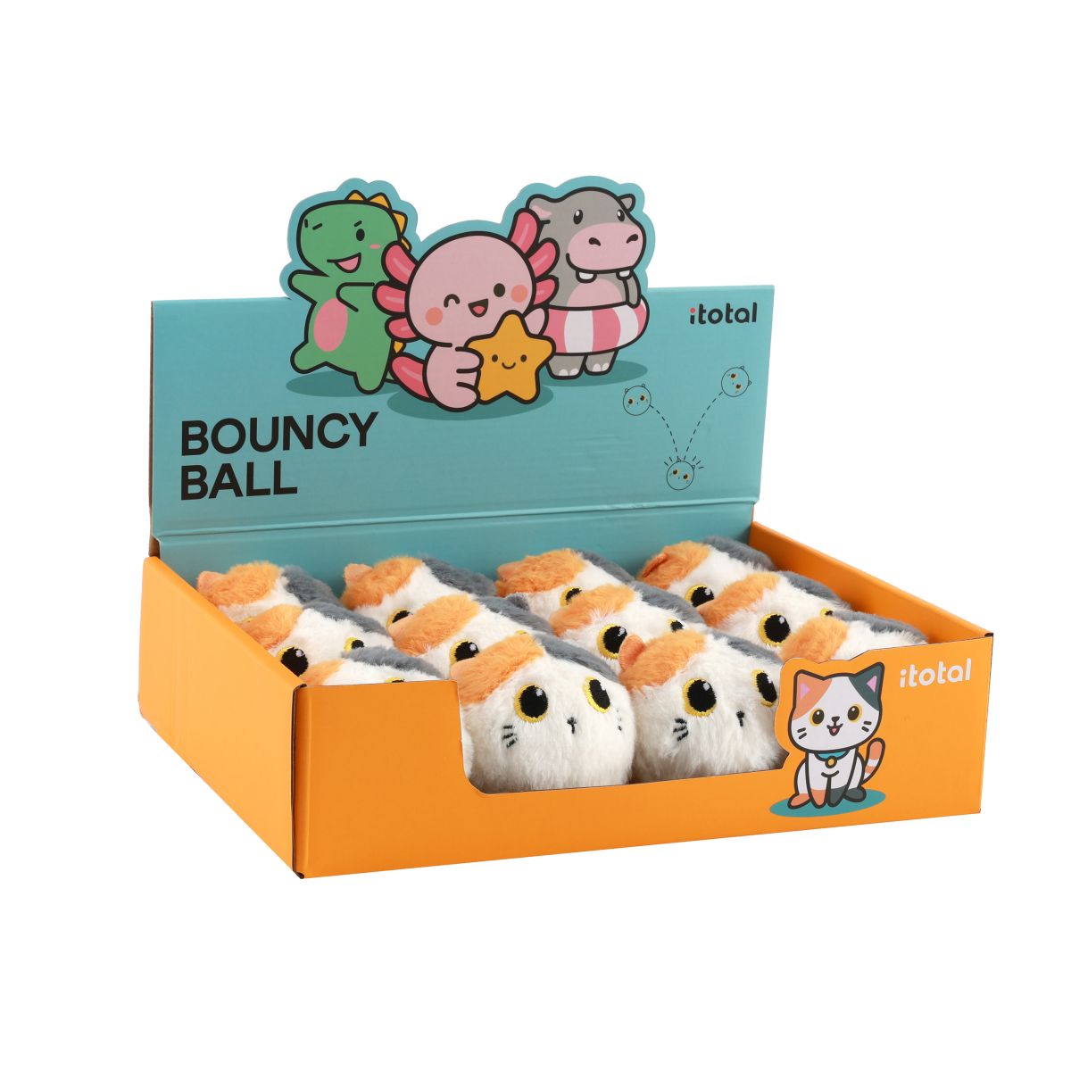 Bouncy Ball Chat Blanc & Orange