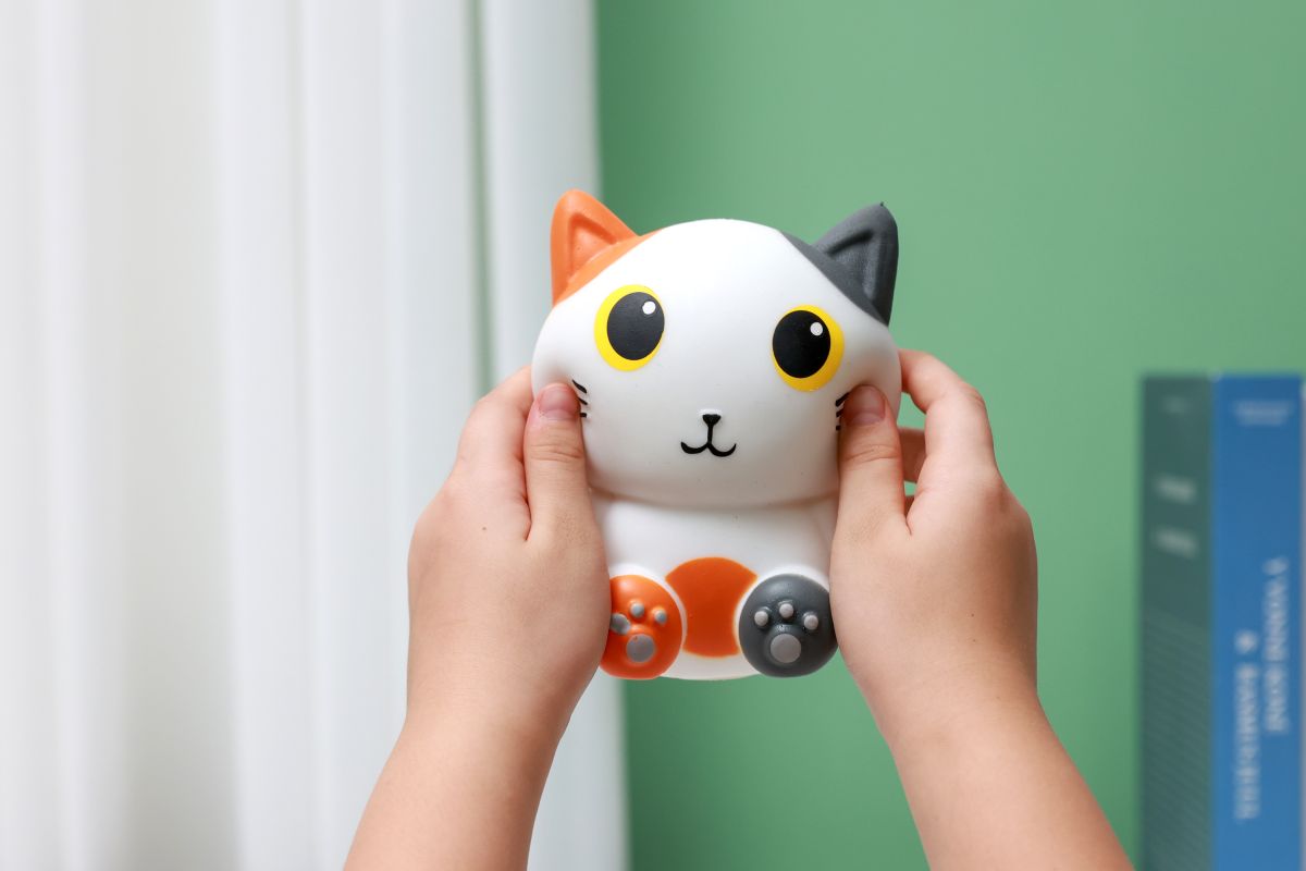 Anti-stress Chat Blanc &amp; orange