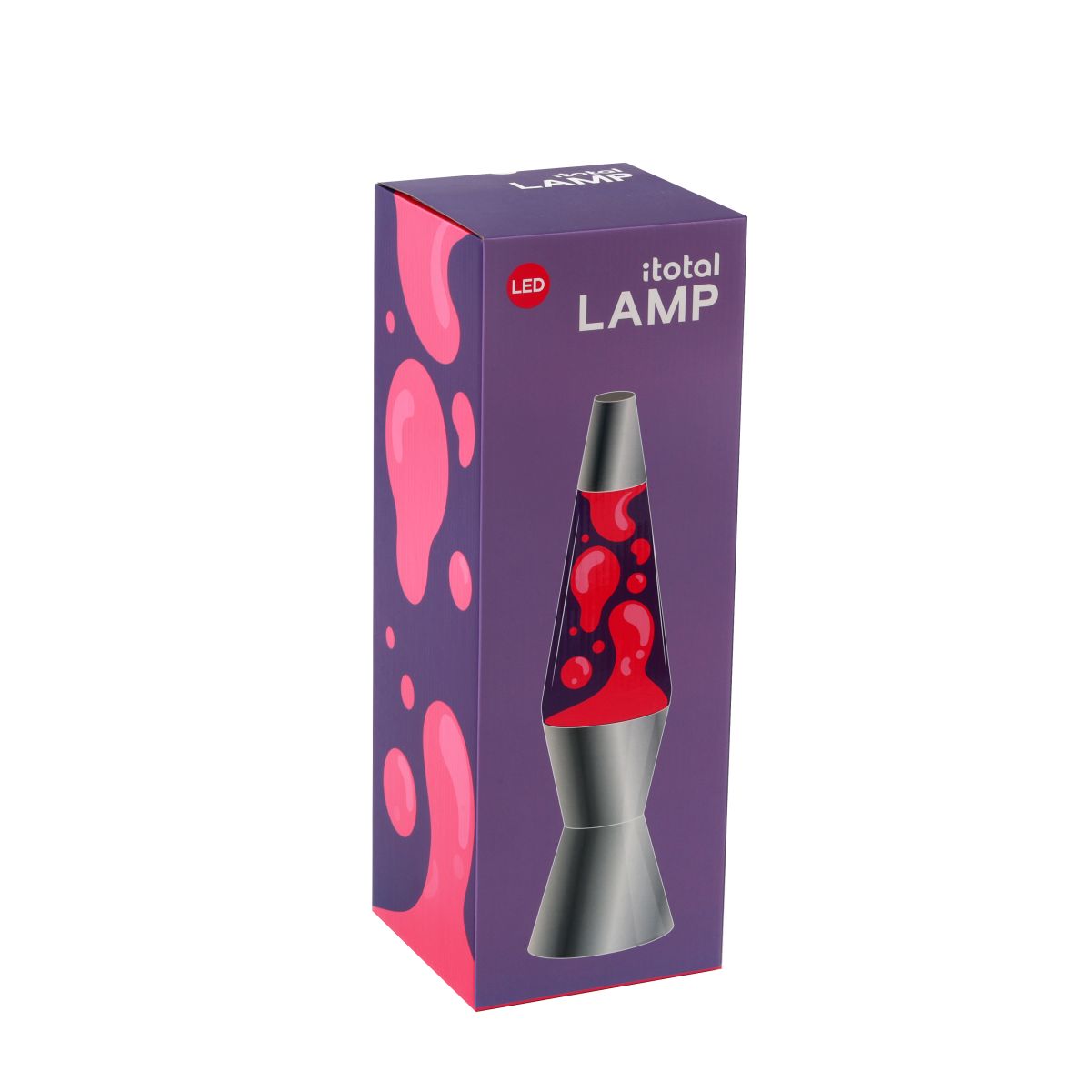 Lampe Lave Led base argent - Violet & Rouge 