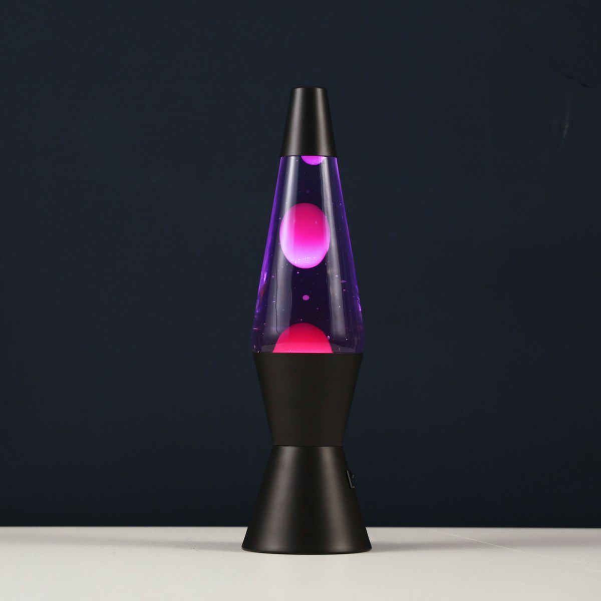 Lampe Lave Led base noire - Violet & Rose 