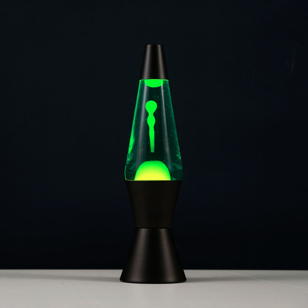 Lampe Lave Led base noire - Vert & Jaune 