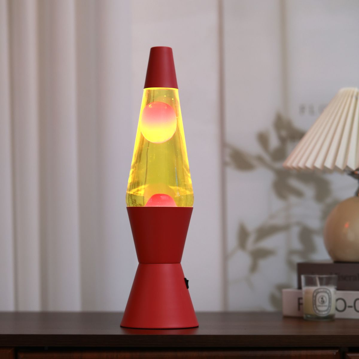 Lampe Lave Led base rouge -Jaune & Rouge 