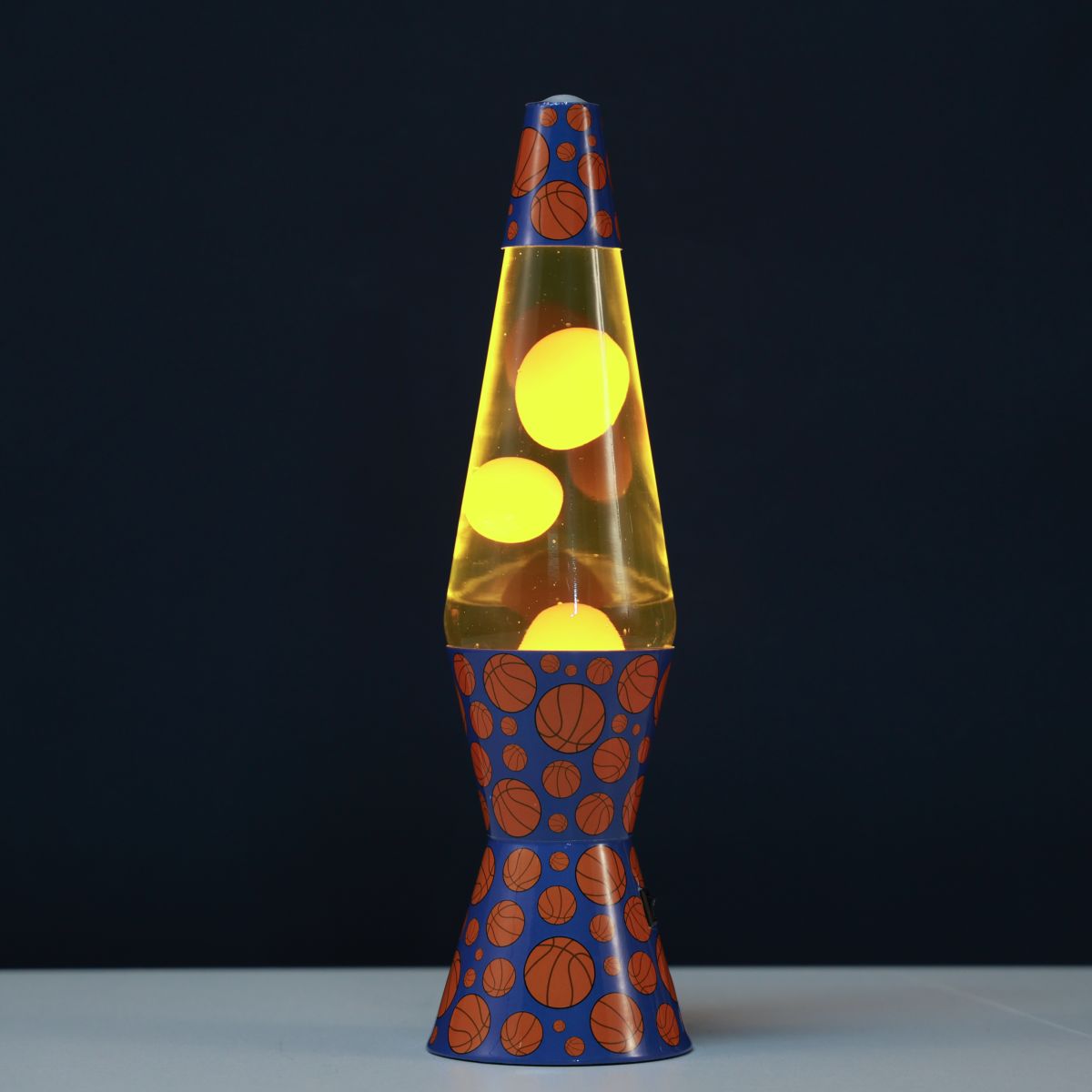 Lampe Lave Led base basketball - Jaune & Orange 