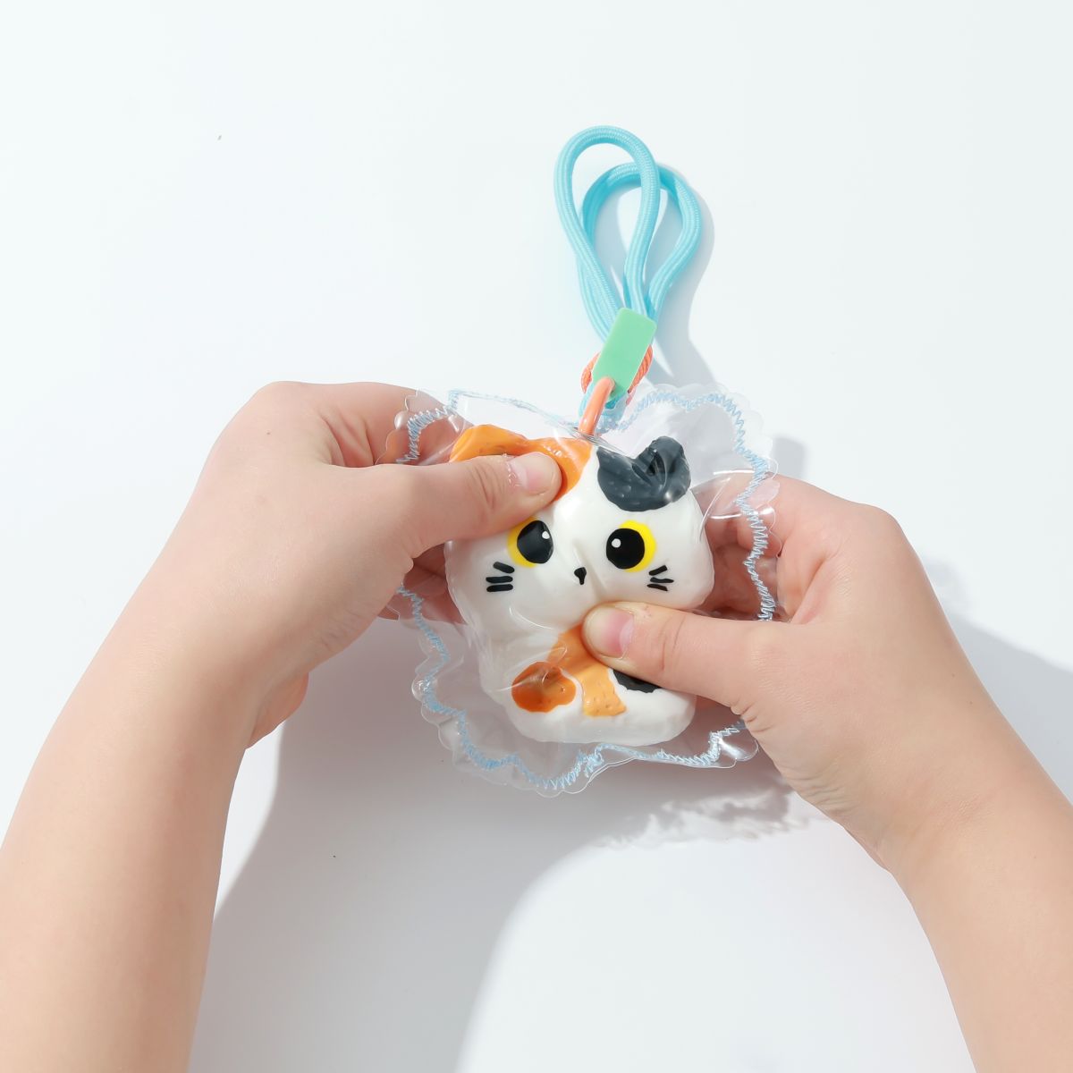 Porte-clés Jelly Pop Chat blanc & orange 