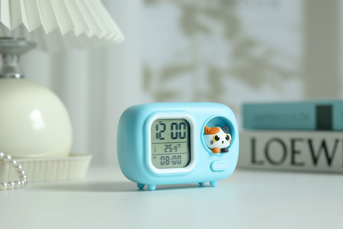 Réveil pour bébé Chat blanc & orange  