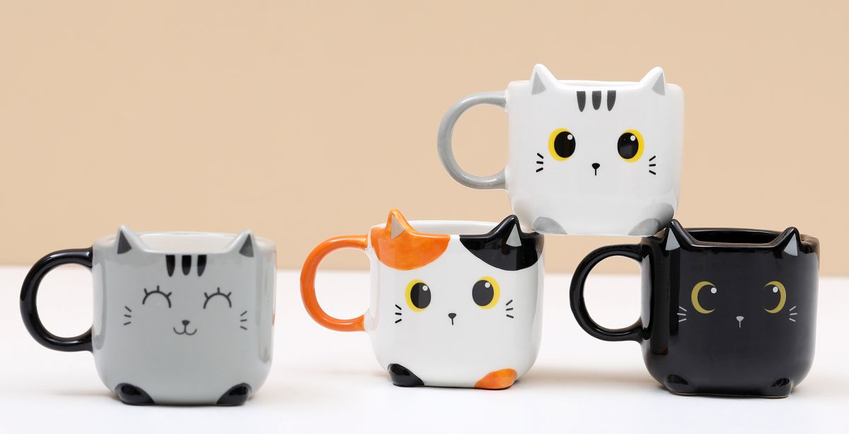 Tasse espresso en duo 90 ml Chat Blanc