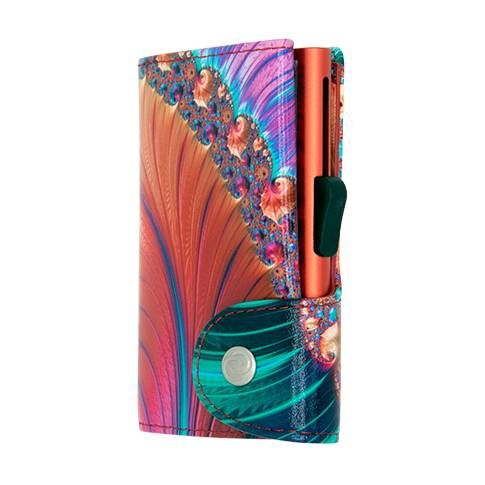 Porte-cartes RFID Cuir imprimé Shell / Boîtier Rouge 