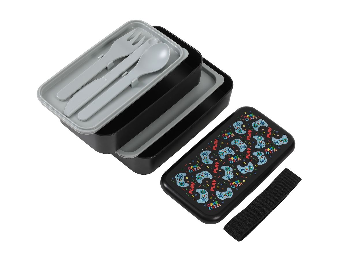 Lunch Box, Set 2 Box & couverts Let's Play (game) 650 ml