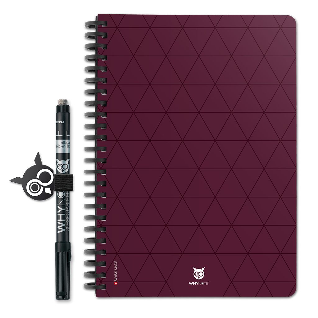 Bloc-notes effaçable A5 Burgundy Tie